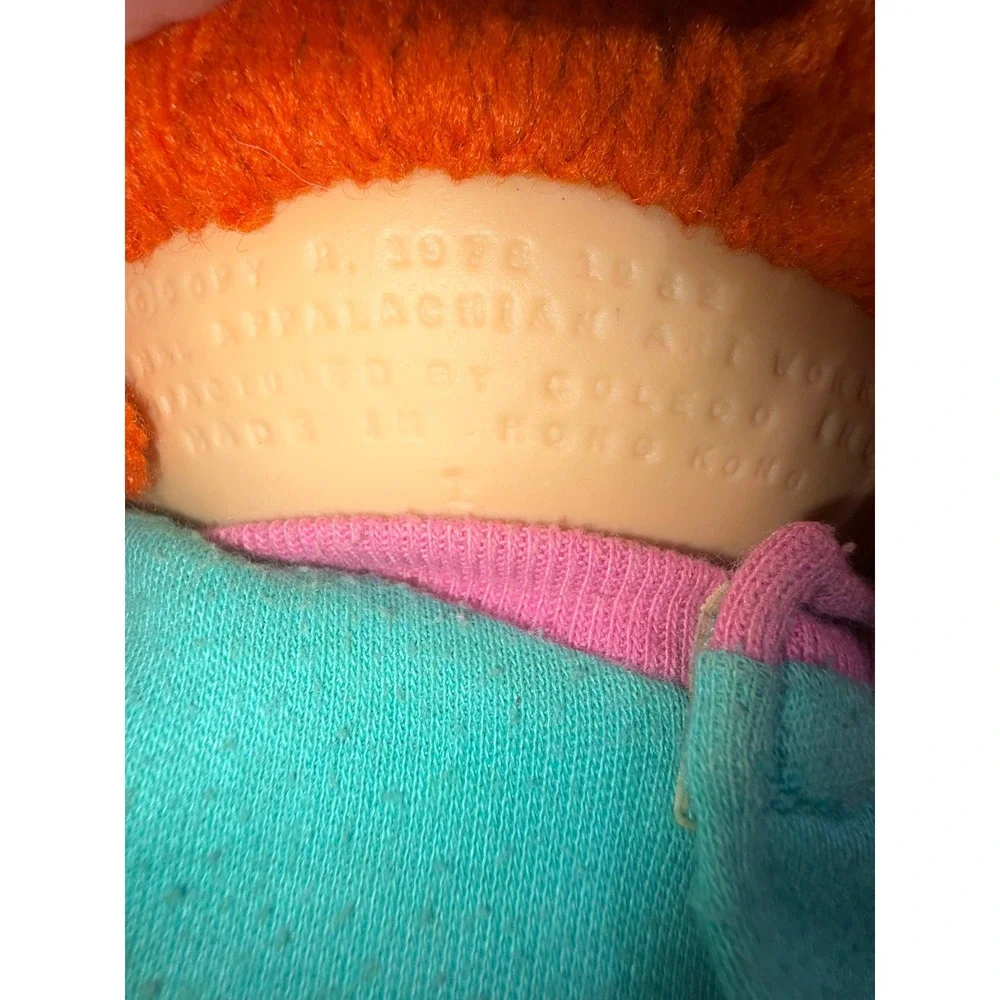 Vintage 1982 Cabbage Patch Kids Doll Coleco Orange Yarn Hair Blue Eyes‎ Outfit